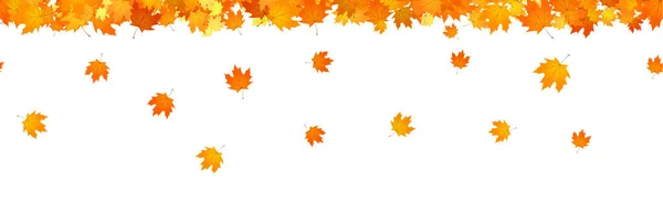 Herbstliche Blätter Fallen Horizontal Nahtlose Banner Für Dekor — Stockvektor