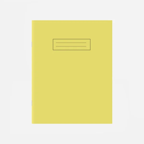 Modèle Couverture Cahier Scolaire Jaune Page Haut Classeur Vierge — Image vectorielle