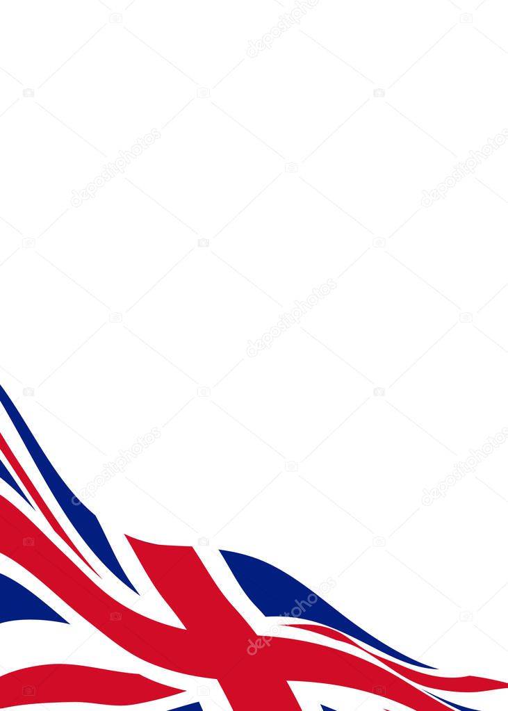 Banner template with waving flag of United Kingdom