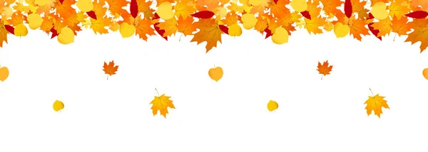 Осень Падения Листья Бесшовный Заголовок Веб Сайтов Декора — стоковый вектор