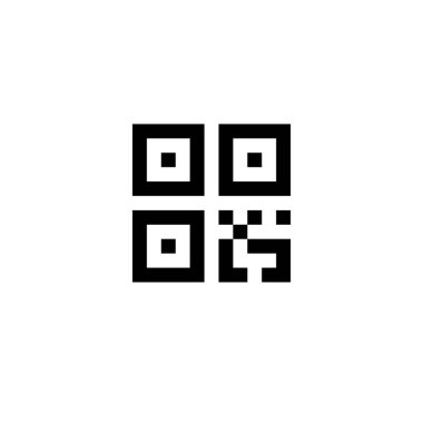 Tasarım için basit dijital qr kod işareti simgesi