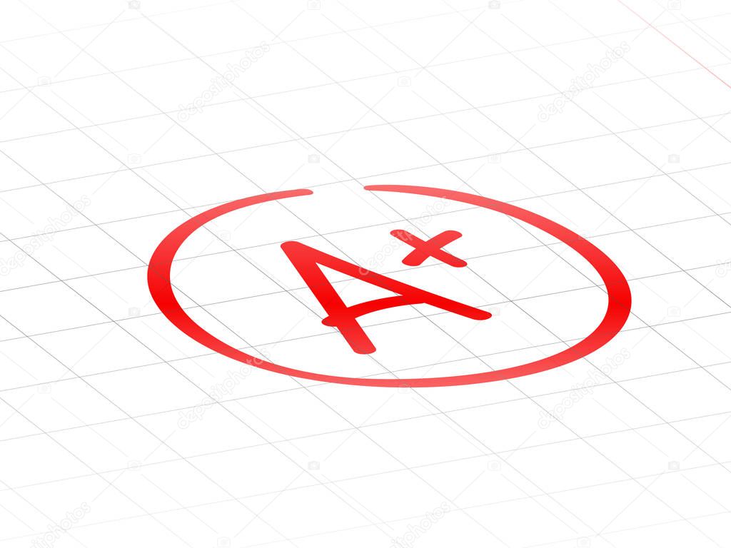 A plus examination result grade latter mark