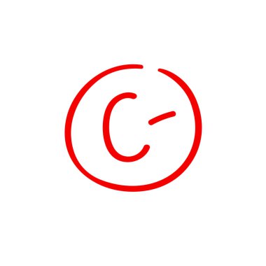 C sınav sonuç notu kırmızı ikinci işareti eksi