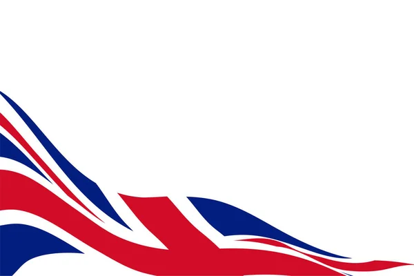 Weißer Hintergrund Mit Wehender Fahne Des Vereinigten Königreichs — Stockvektor