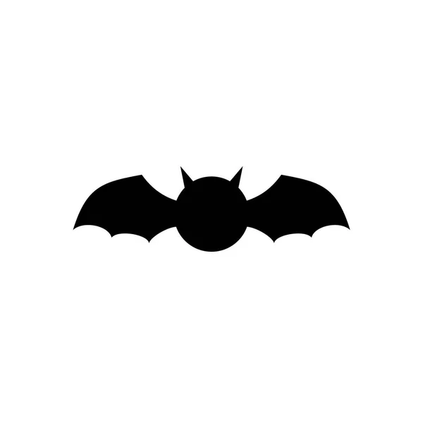 Black Bat Icon Isolated White Background Design — Stock Vector