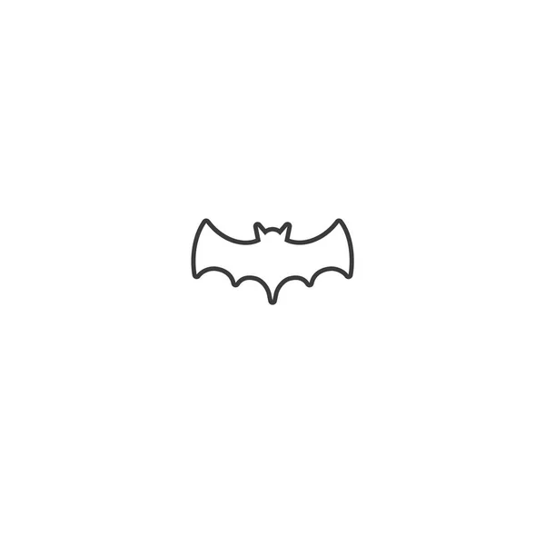 Bat Black Thinline Sticker Icon Isolated White Background — Stock Vector