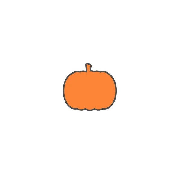 Ripe Orange Pumpkin Sticker Isolated White Background — Stock Vector