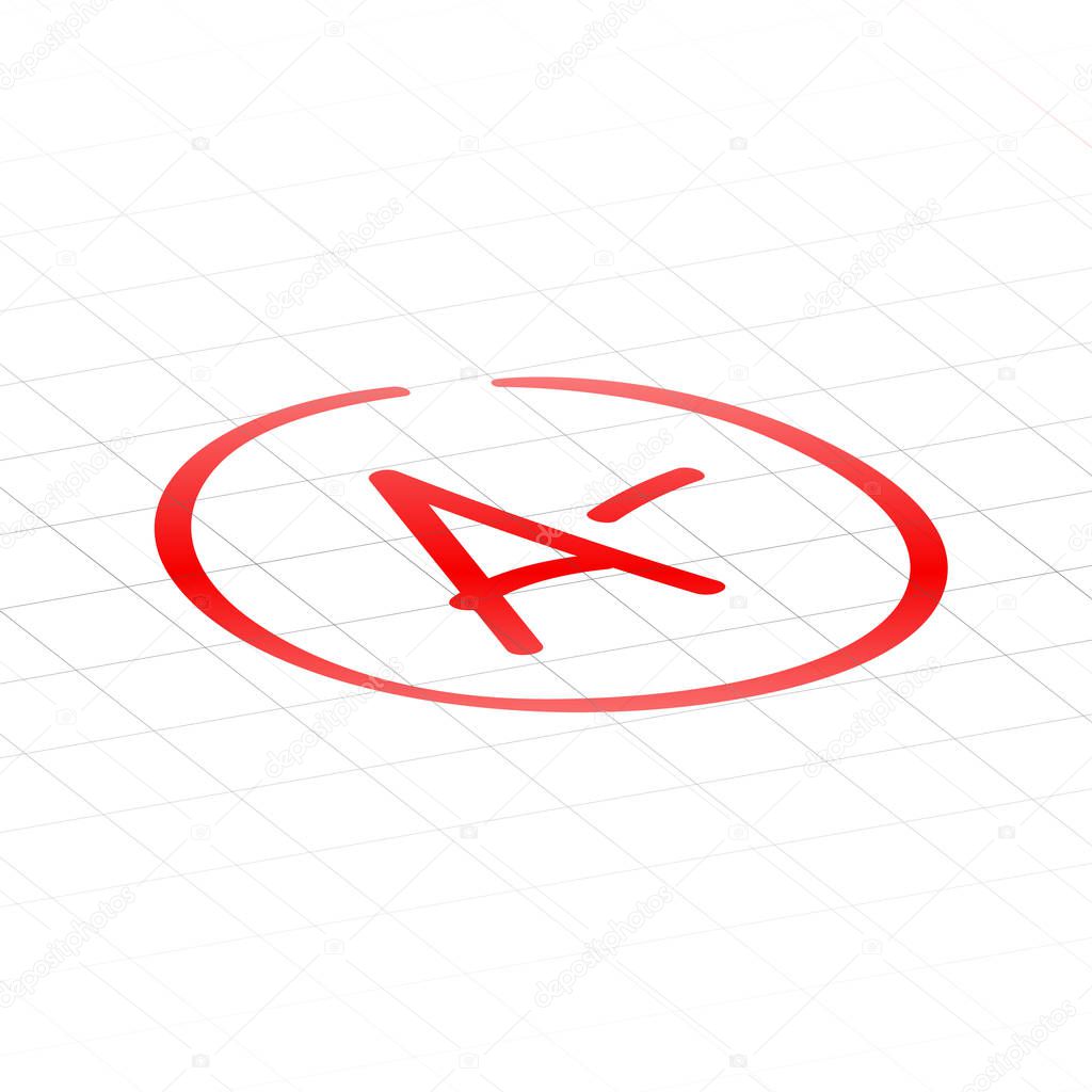 A minus examination result grade latter mark