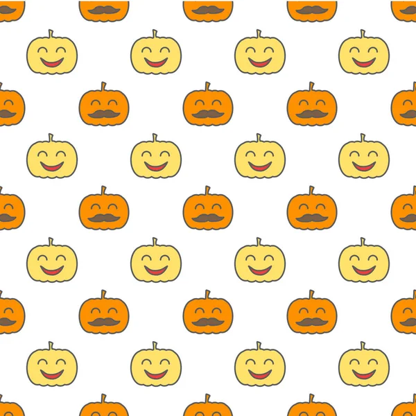 Jack Lanterne Éléments Fond Sans Couture Modèle Carrelable Halloween — Image vectorielle