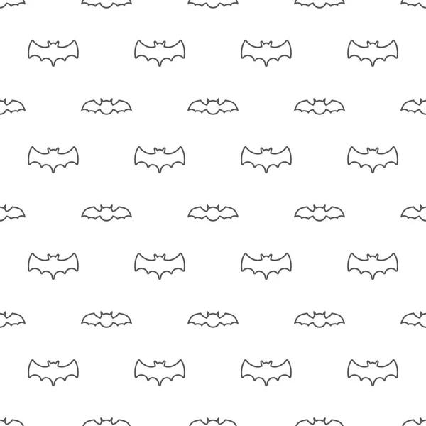 Seamless Pattern Thin Line Bats Tileable Illustration Wrap Cloth Background — Stock Vector