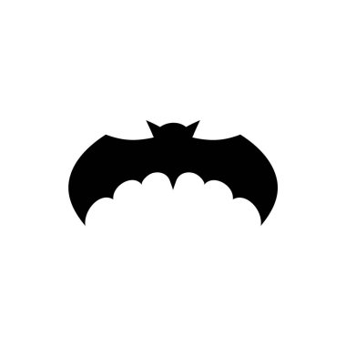 Bat black silhouette isolated on white background clipart