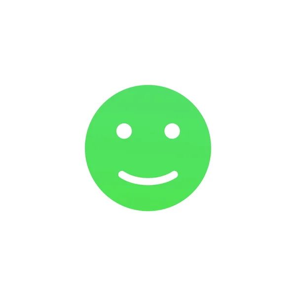 Satisfied Emoji Anthropomorphic Face Green Smiley Isolated White Background — Stock Vector