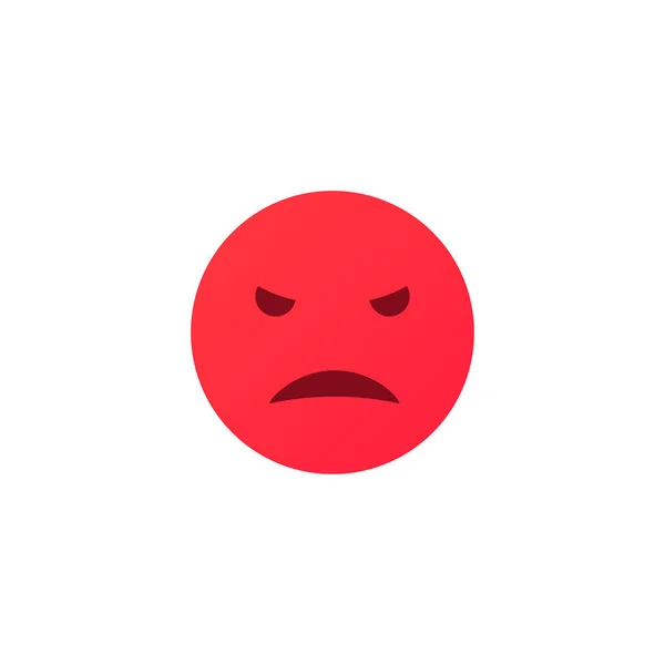 Kızgın Emoji Antropomorfik Yüz Beyaz Bir Arka Plan Üzerinde Izole — Stok Vektör