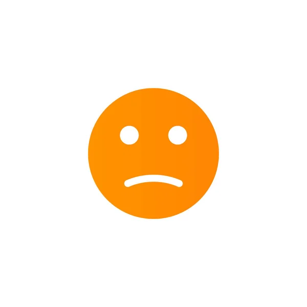 Cara Antropomórfica Emoji Insatisfecha Sonrisa Naranja Aislada Sobre Fondo Blanco — Archivo Imágenes Vectoriales