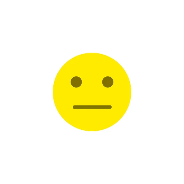 Neutral emotion anthropomorphic face. Yellow smile isolated on a white background