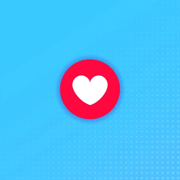 Amour Sentiments Signe Icône Rouge Sur Fond Bleu — Image vectorielle