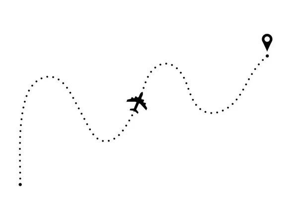 Itinerario Aereo Con Punto Partenza Arrivo — Vettoriale Stock