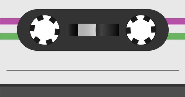 Retro Style Magnetic Audiotape Background 1980S Vintage Album Music Storage — Stock Vector