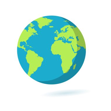 Düz Earth simgesini. Gezegen sembolü şekil. Küre işareti