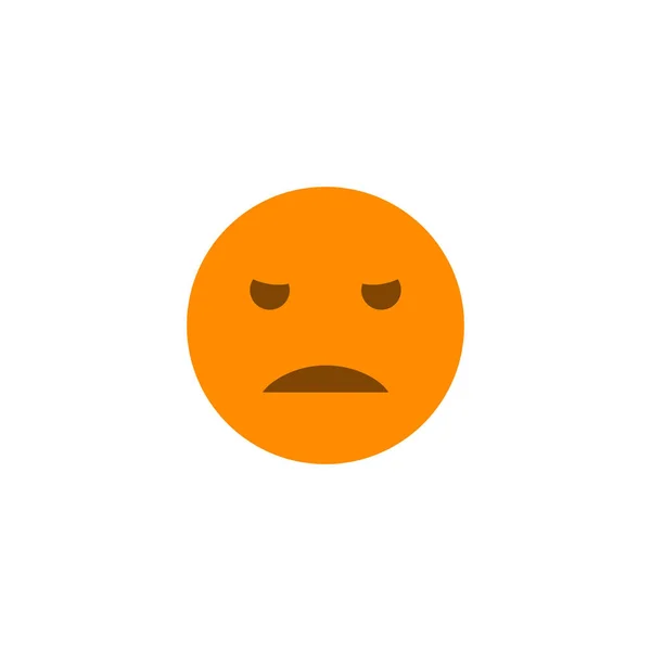 不満感情擬人化顔 白い背景に分離されたオレンジ色の笑顔 — ストックベクタ