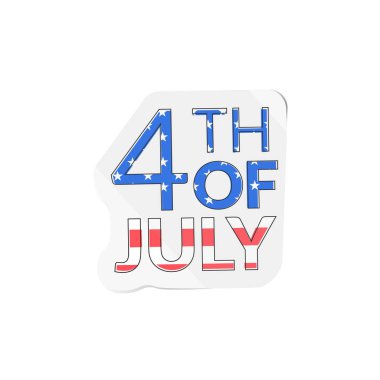 Dört Temmuz günü yazıt etiket vektör çizim