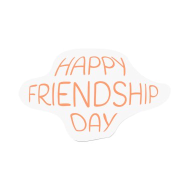 Mutlu dostluk günü vektör çizim sarı metin ile sopa