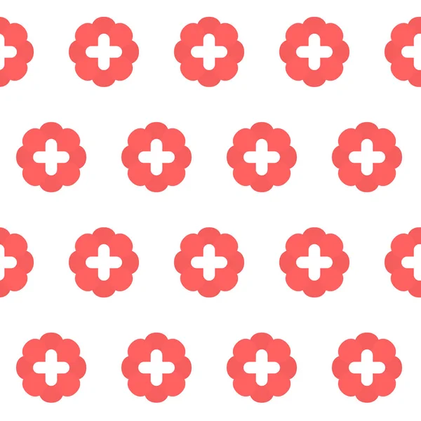 Αίμα Σταγόνα Λουλούδι Μοτίβο Απρόσκοπτη Διάνυσμα Υφή Σταυρό Λευκό Φόντο — Διανυσματικό Αρχείο