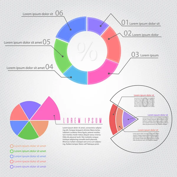 Informação Diagrama Círculo Vetorial Modelo Infográfico Redondo Colorido Ilustração Peça — Vetor de Stock