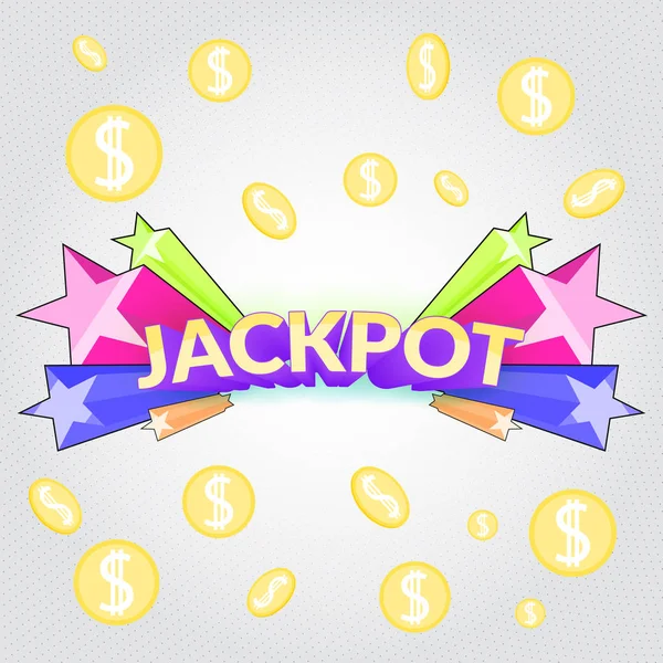 Assinatura Casino Jackpot Desenhos Animados Apostam Símbolo Vitória Com Explosão — Vetor de Stock