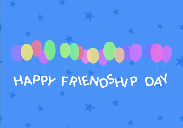 Vector Illustration Card Colorful Balloons Friendship Day — Stock Vector