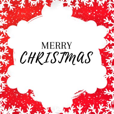 Noel tebrik kartı tasarımı. Kar taneleri ile kış arka plan