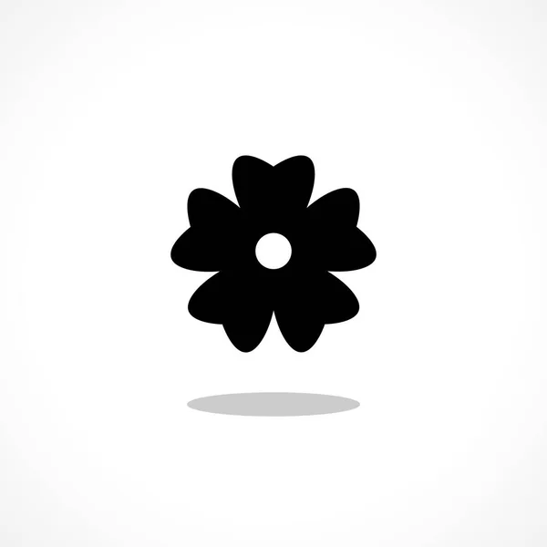 黒花グリフ アイコン 隔離された植物シルエット — ストックベクタ