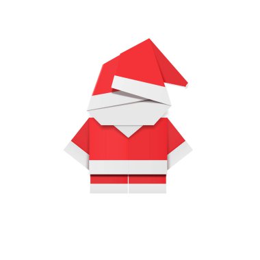 Noel Baba kırmızı kağıt. Noel origami baba. Yeni yıl dekorasyon karton oyuncak
