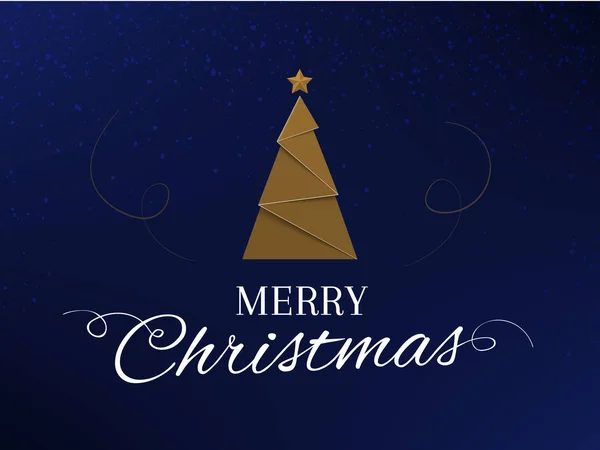 Χριστουγεννιάτικη Κάρτα Χρυσή Πρωτοχρονιά Δέντρου Και Εορταστικές Γράμματα — Διανυσματικό Αρχείο