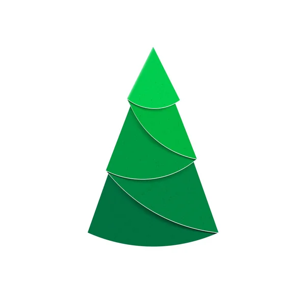 Σημάδι Χριστουγεννιάτικο Δέντρο Κατασκευασμένο Από Χαρτί Για Διακόσμηση Και Σχεδίασης — Διανυσματικό Αρχείο