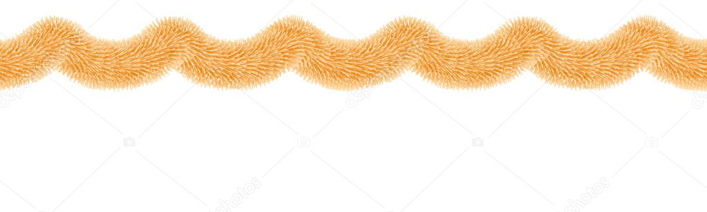 Golden decorative tinsel for web borders and design