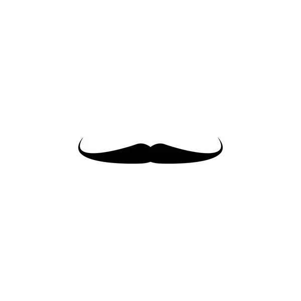 Retro Mens Fake Mustache Black Icon Isolated White Background — Stock Vector