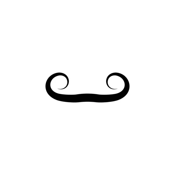 Funny Retro Fake Mustache Black Icon Mens Moustache Silhouette — Stock Vector