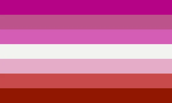 キスなし Lipstic レズビアン プライド フラグ サイン Lgbt のコミュニティの性的少数派の一つ — ストックベクタ