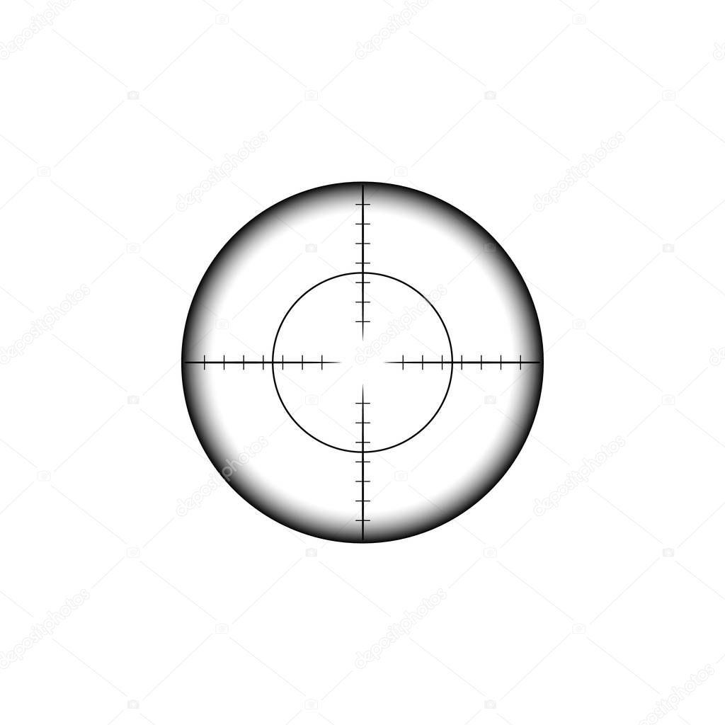 Military sniper rifle scope collimator sight icon