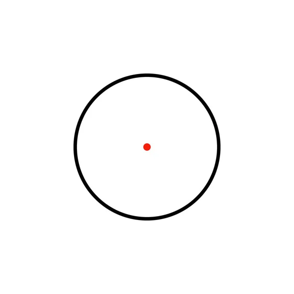 Einfaches Scharfschützenfadenkreuz mit rotem Zielpunkt. — Stockvektor