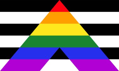 Düz müttefiki gurur bayrak - mix heteroseksüel topluluklar işaretleri ve Lgbt.