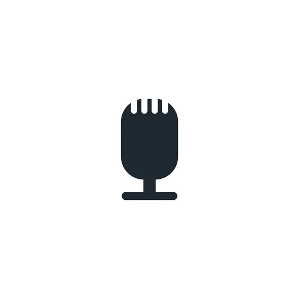 Studio Mikrofon Einfaches Schwarzes Symbol Mikrofonsilhouette — Stockvektor