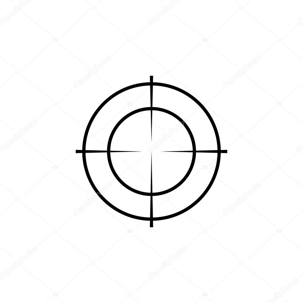 Sniper scope crosshairs thin icon set. Isolated rifle gun target