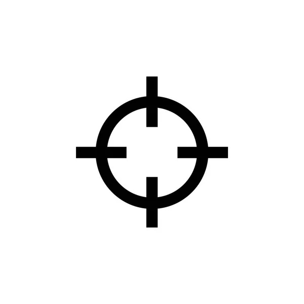 スナイパー十字大胆なアイコン 単純な銃スコープ視力グリフ — ストックベクタ