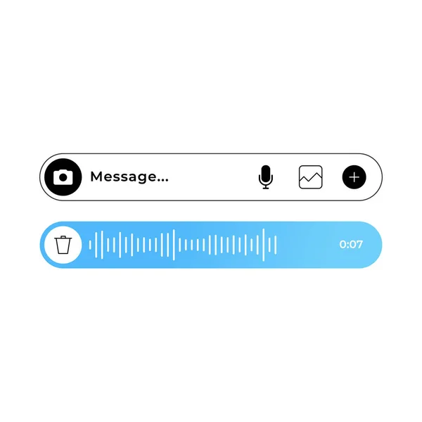 Messages Texte Audio Pour Les Applications Messagerie Modernes — Image vectorielle