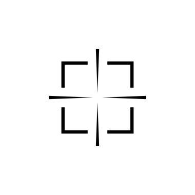 Basit keskin nişancı tüfeği dikdörtgen crosshairs siyah simgesi