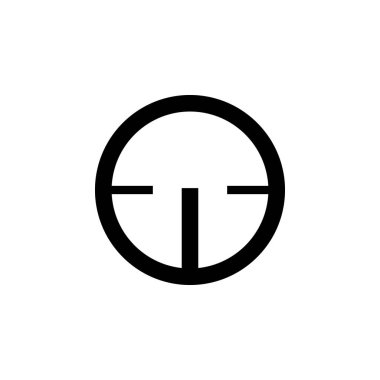 Keskin nişancı crosshairs kalın simgesi. Basit silah kapsam görme glif