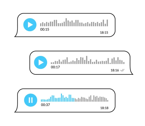 Чат Голосовых Аудиосообщений Современные Коммуникации Мессенджере — стоковый вектор