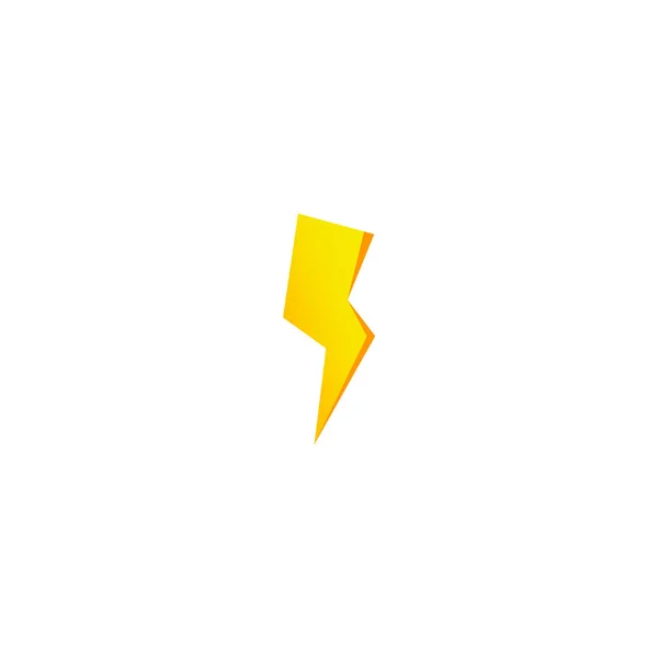 単純な黄色のいなずまアイコン ボルトと高電圧記号 — ストックベクタ
